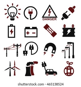 electric icon set