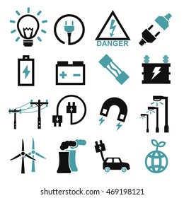 electric icon set