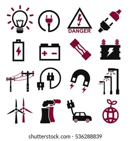 electric icon set