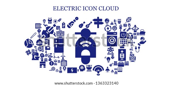 electric\
icon set. 93 filled electric icons.  Simple modern icons about  -\
Scooter, Guitar, Stun gun, Electric, Mandolin, Panel, Oven, Fan,\
Intelligence, Battery, Windmill, Hair\
removal