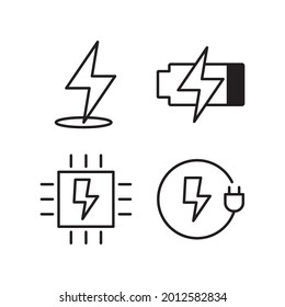 Electric Icon Set Collection Design Vector Graphic Illustration Template In Trendy Flat Style Sign And Symbol . Suitable for website design, logo, app, and ui. EPS 10.