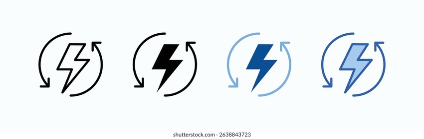 Electric icon sheet multiple style collection isolated vector