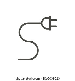 Electric icon vector. Outline power. Line plug symbol. Trendy flat ui sign design. Thin linear graphic pictogram for web site, mobile application. Logo illustration.