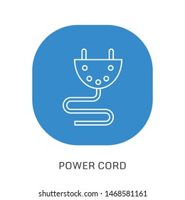 Electric icon vector. Outline power. Line plug symbol. 