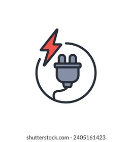 Icono eléctrico. vector.Curso editable.Signo de estilo lineal para uso de diseño web,logotipo.Ilustración de símbolo.