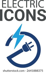 Electric icons, Line art vector Containing Charge Battery Vector icons design