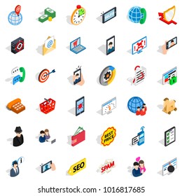 Electric icons set. Isometric set of 36 electric vector icons for web isolated on white background