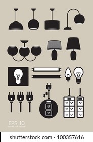 electric icons vector