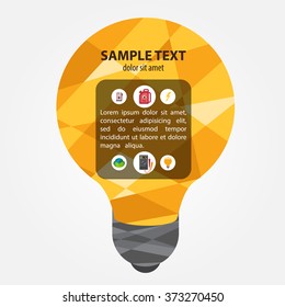 Electric incandescent lamp. Project template alternative energy sources.