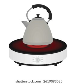 Electric induction cooker. vector illustration
