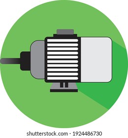 An electric induction motor in green circle  - Illustration 