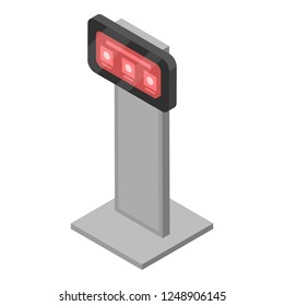 Electric info stand icon. Isometric of electric info stand vector icon for web design isolated on white background