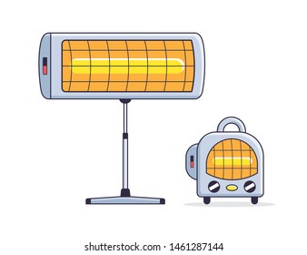 Electric infrared heaters isolated vector