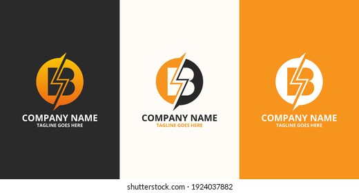 Electric initial letter B Logo Icon Template. Illustration vector graphic. Design concept Electrical Bolt With letter symbol. Perfect for corporate, more technology brand identity