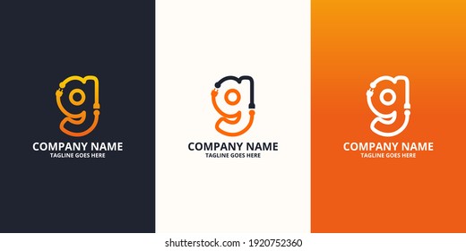 Electric initial letter g Logo Icon Template. Illustration vector graphic. Design concept Electrical plug With letter symbol. Perfect for corporate, more technology brand identity
