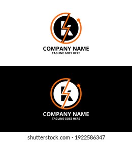 Vorlage für E-Anfangsbuchstaben K-Logo Vektorgrafik von Illustrationen. Design-Konzept Elektrische Bolzen und elektrische Stecker Mit Buchstabensymbol. Perfekt für Corporate- und Technologiemarkenidentität