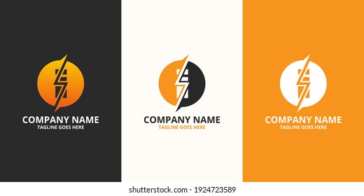 Plantilla de icono del logotipo I de la letra inicial eléctrica. Gráfico vectorial de ilustración. Concepto de diseño Perno eléctrico con símbolo de letra. Perfecto para una identidad de marca corporativa más tecnológica