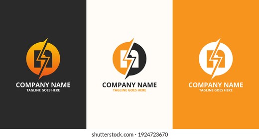 Electric initial letter N Logo Icon Template. Illustration vector graphic. Design concept Electrical Bolt With letter symbol. Perfect for corporate, more technology brand identity