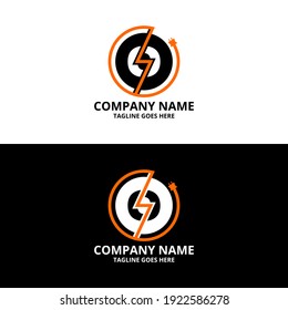 Electric initial letter O Logo Icon Template. Illustration vector graphic. Design concept Electrical Bolt and electric plugs With letter symbol. Perfect for corporate, more technology brand identity