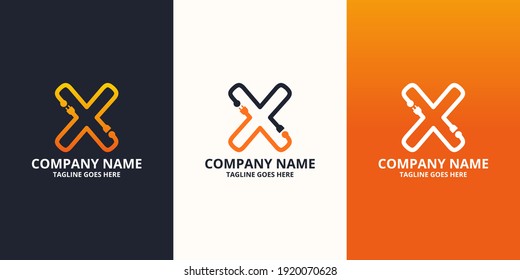 Electric initial letter X Logo Icon Template. Illustration vector graphic. Design concept Electrical plug With letter symbol. Perfect for corporate, more technology brand identity