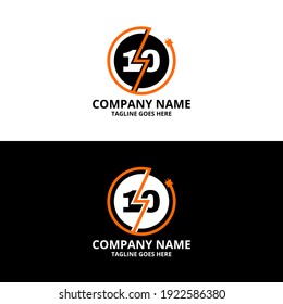Plantilla de icono del logotipo 10 del número inicial eléctrico. Gráfico vectorial de ilustración. Concepto de diseño Perno eléctrico y enchufes eléctricos Con símbolo de número. Perfecto para una identidad de marca corporativa más tecnológica