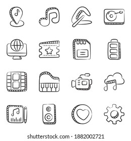 
Electric Instruments Doodle Icons Pack 