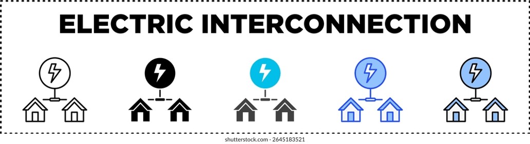 Glifo de Linha de Pacote de Ícones de Interconexão Elétrica