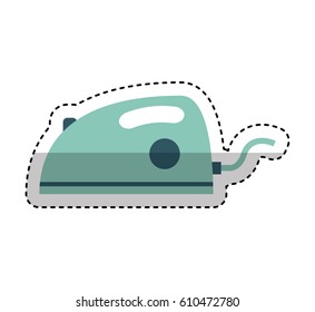 electric iron appliance icon vector illustration design