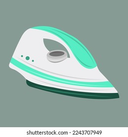 Electric iron flat vector illustration. Cute household electric modern heat iron cartoon vector illustration for graphic design and decorative element