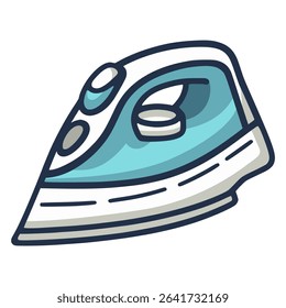electric iron home appliance technology flat color vector illustration template design