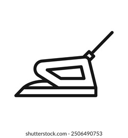 Electric Iron icon Black line art vector logo