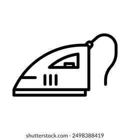 Electric Iron icon linear logo mark in black and white
