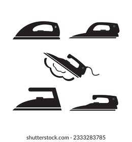 electric iron icon logo vector design template