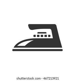 Electric iron icon in single grey color. Home appliance electronic household domestic work
