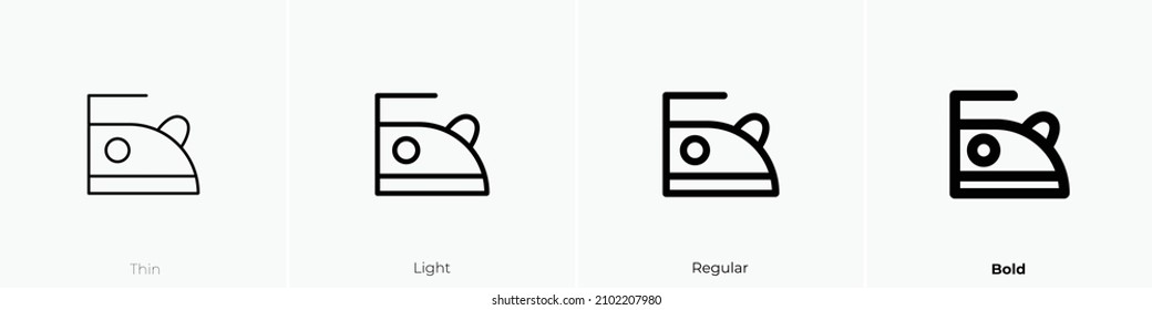 electric iron icon. Thin, Light Regular And Bold style design isolated on white background