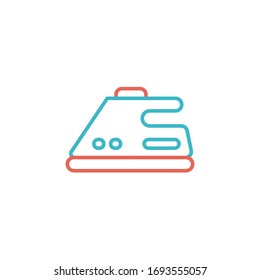 electric iron icon vector illustration with two color line style. isolated on white background