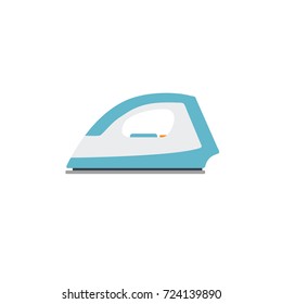 Electric Iron Illustration. Flat Design of Blue Iron Isolated
