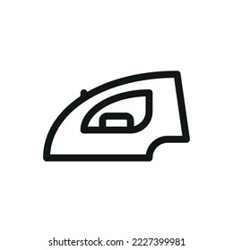 Electric iron isolated icon, steam iron outline vector icon with editable stroke