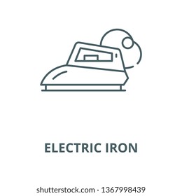Electric iron line icon, vector. Electric iron outline sign, concept symbol, flat illustration