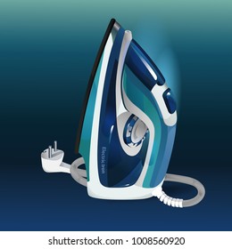 Electric iron. A modern household appliance. Abstract model. 