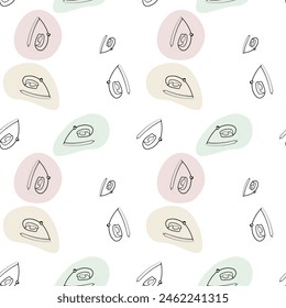 electric iron pattern. one line vector illustration. Steam iron