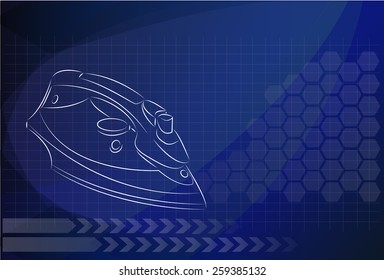 electric iron symbol. Steam iron on the background technologies.
