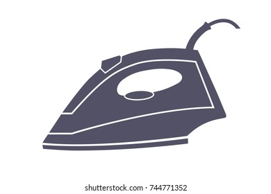 electric iron vector flat illustration on white background