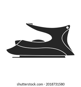 Electric iron vector icon.Black vector icon isolated on white background electric iron.