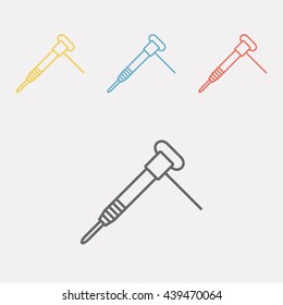 Electric jackhammer line icon. Vector illustration.