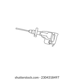 Electric Jackhammers Machine Line Modern Creative Logo