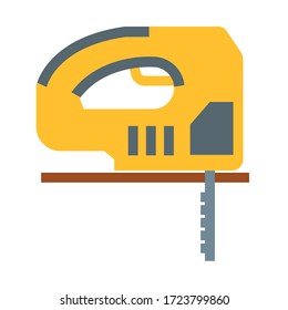 
electric jigsaw flat icon on white background