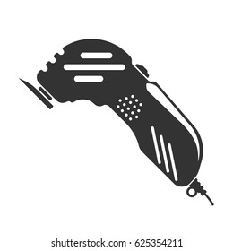 electric jigsaw icon in flat style. Vector illustration isolated on a white background.