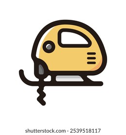 Electric jigsaw outline icon for graphic design, apps and websites