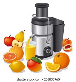 electric juicer and fruits